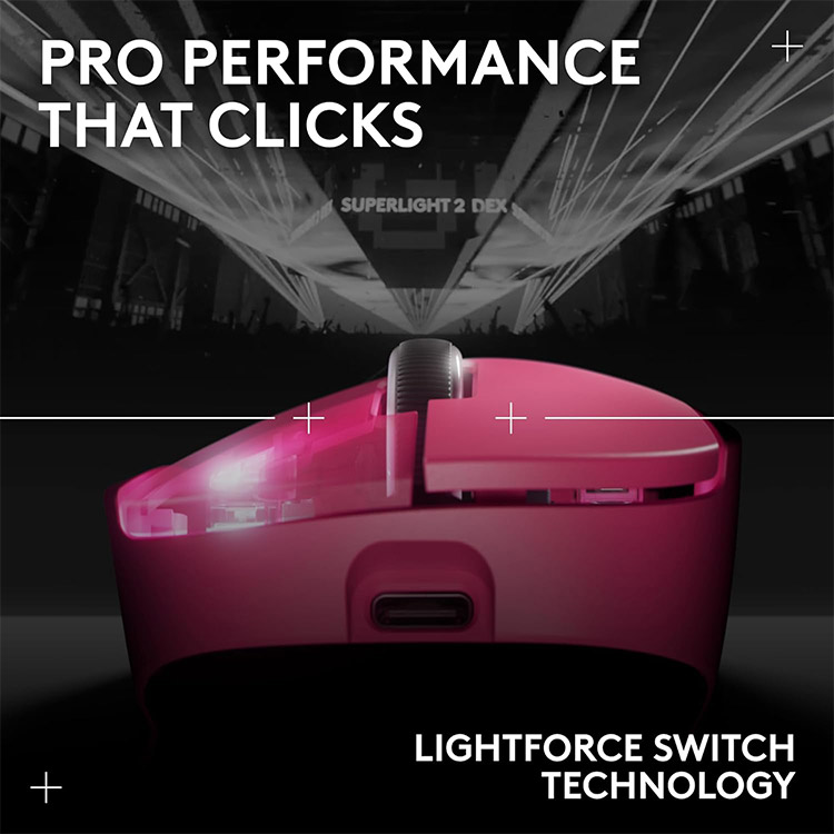 خرید موس Logitech G Pro X SUPERLIGHT 2 DEX - بی‌سیم - صورتی